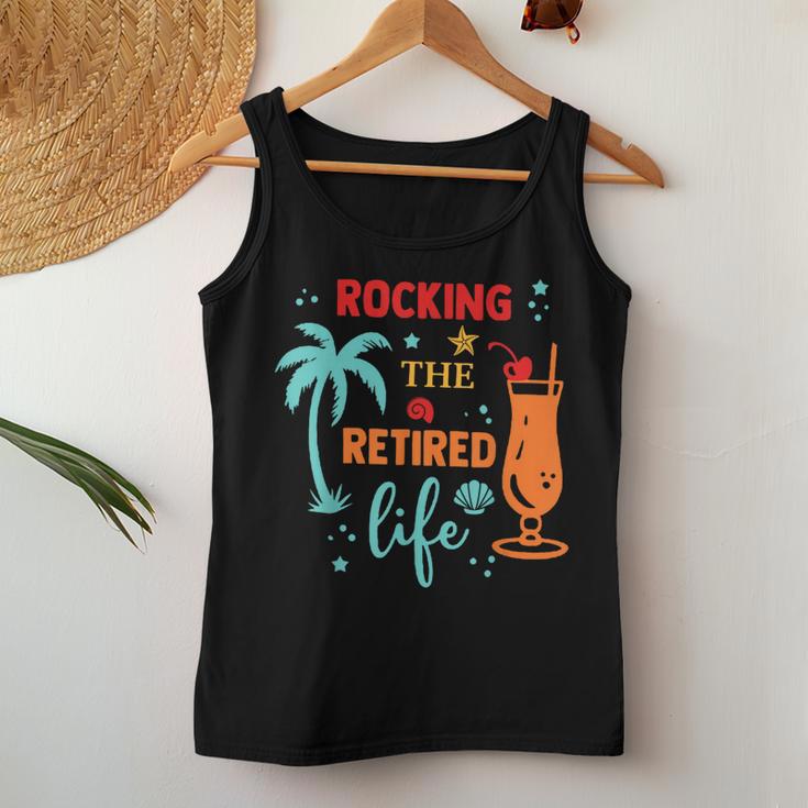 Rocking The Retired Life Summer Retirement Women Tank Top Funny Gifts