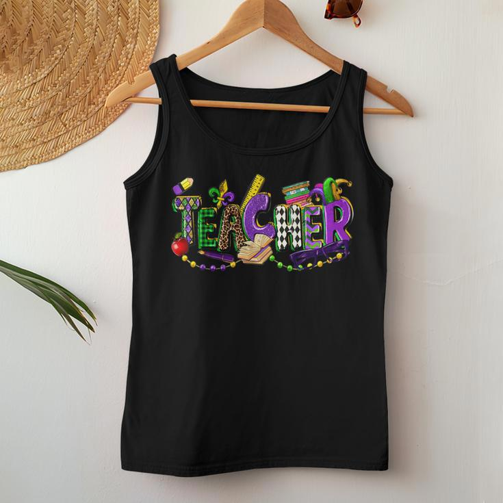 Funny Teacher Mardi Gras Parade Festival Family Matching Women Tank Top Basic Casual Daily Weekend Graphic Personalized Gifts