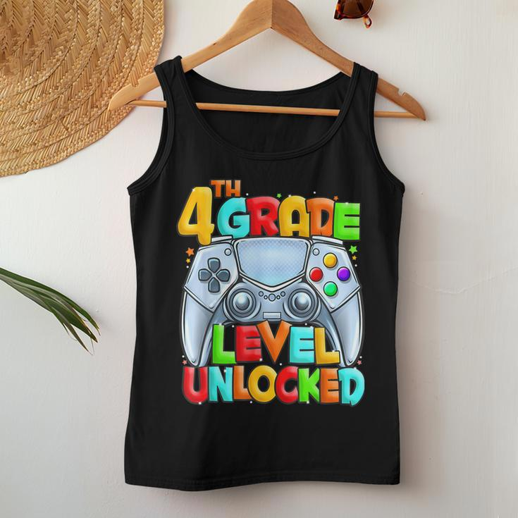 Game On 4Th Grade Back To School 4Th Grade Level Unlocked Women Tank Top Funny Gifts