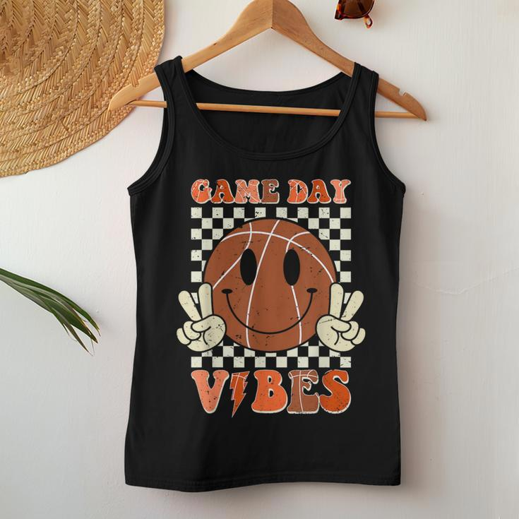 Game Day Vibes Basket Ball Retro Smile Face Sport Girl Women Tank Top Unique Gifts