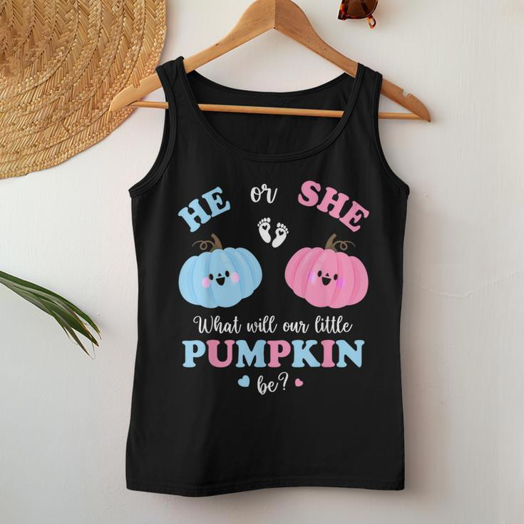Gender Reveal Party Cute Pumpkin Baby Shower Mom And Dad Women Tank Top Funny Gifts