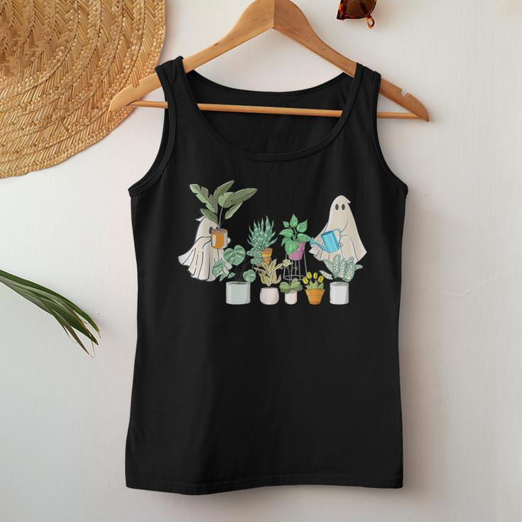 Ghost Plant Lady Halloween Ghostly Gardening Plant Lover Women Tank Top Unique Gifts