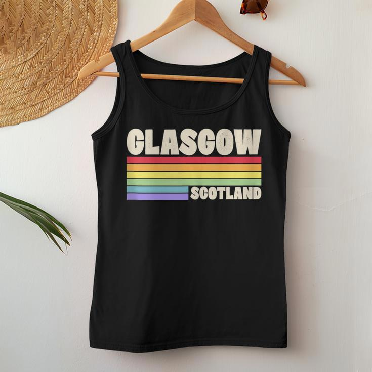 Glasgow Scotland United Kingdom Rainbow Gay Pride Merch Women Tank Top Unique Gifts