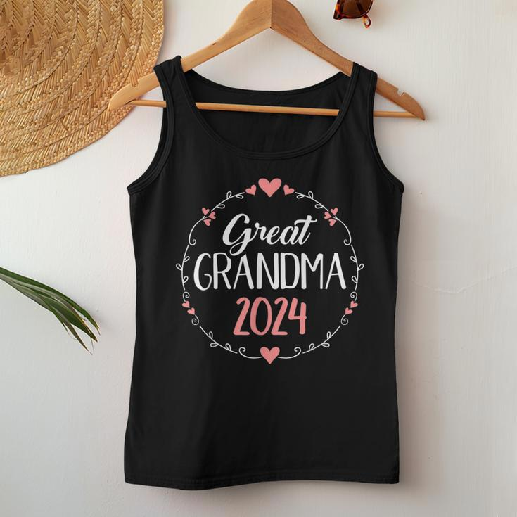 Great Grandma 2024 For Pregnancy Announcement Women Tank Top Basic Casual Daily Weekend Graphic Funny Gifts