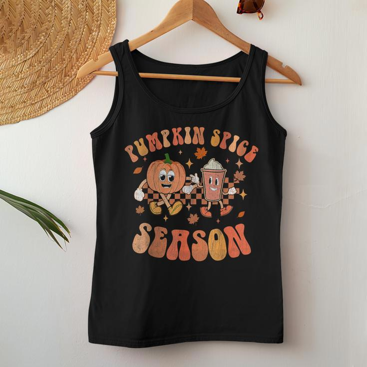 Groovy Halloween Pumpkin Season Spice Fall Autumm Hippie Women Tank Top Personalized Gifts
