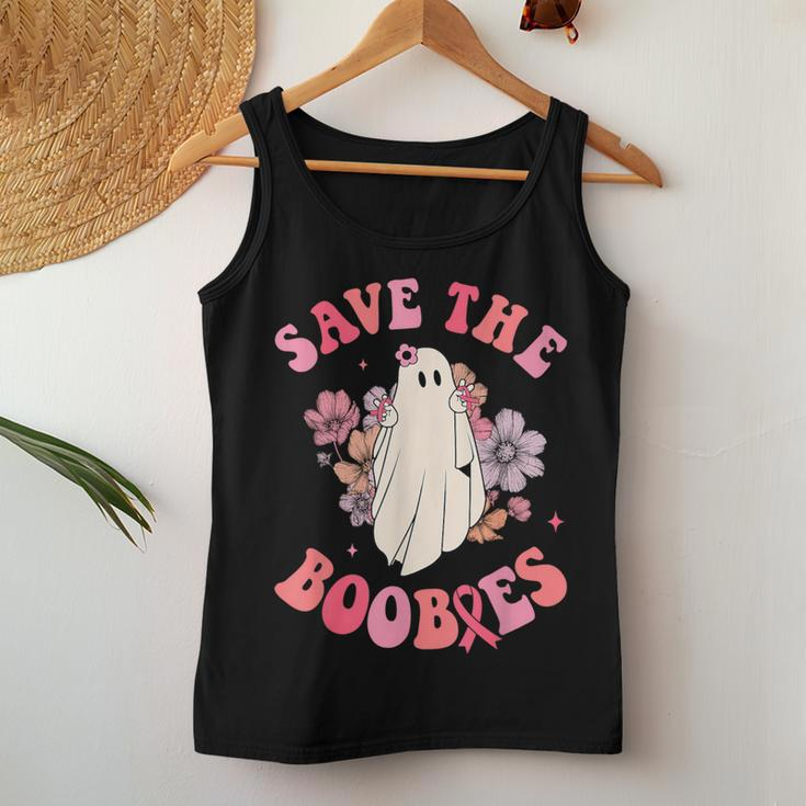 Groovy Pink Breast Cancer Warrior Save The Boobies Halloween Women Tank Top Funny Gifts