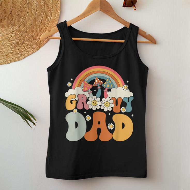 Groovy Rainbow Dad Birthday Party Decorations Family Women Tank Top Funny Gifts