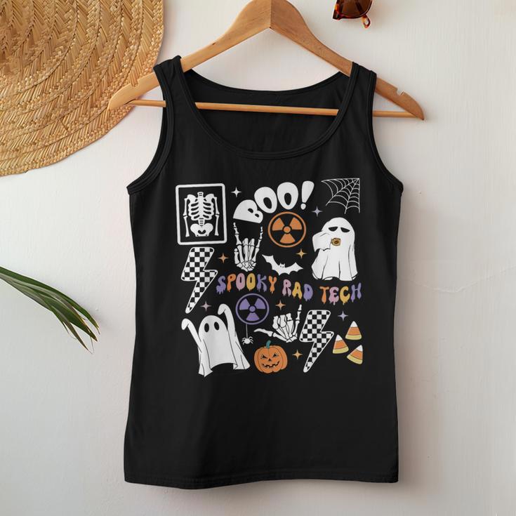 Groovy Spooky Rad Tech Retro Radiologist Halloween Xray Tech Women Tank Top Unique Gifts