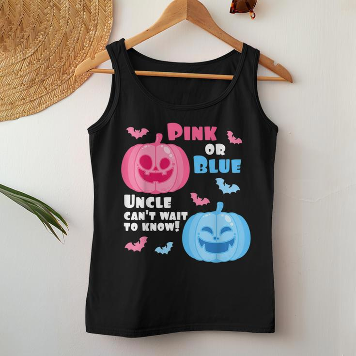Halloween Gender Reveal Uncle Cant Wait To Know Fall Theme Women Tank Top Unique Gifts