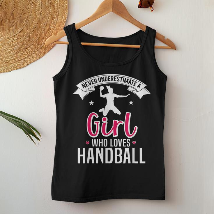 Handball Girl Never Underestimate A Girl's Handball Women Tank Top Unique Gifts