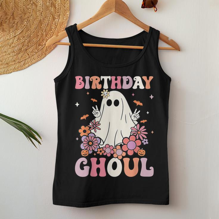 Happy Birthday Ghoul Retro Hippie Halloween Ghost Floral Women Tank Top Personalized Gifts