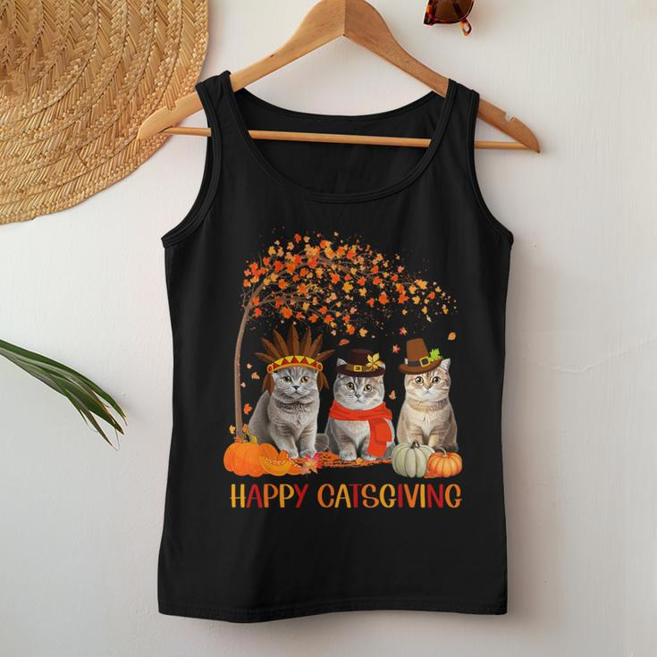 Happy Catsgiving Cute Thanksgiving Cat Lovers Cat Mom Women Women Tank Top Funny Gifts