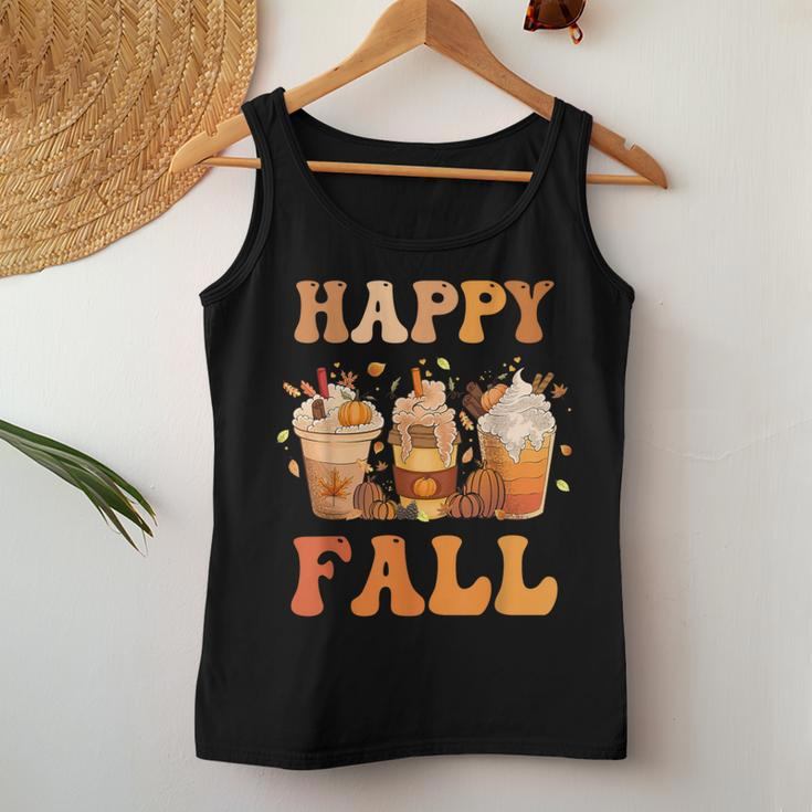 Happy Fall Y'all Autumn Halloween Pumpkin Spice Latte Women Tank Top Unique Gifts
