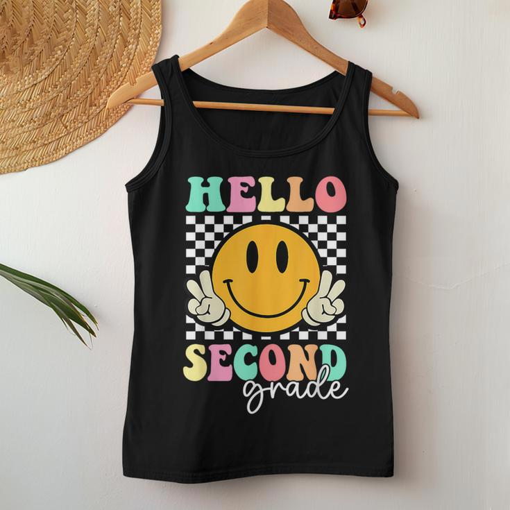 Hello Second Grade Groovy Retro First Day Back To School Women Tank Top Funny Gifts