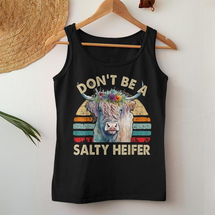 Highland Cow- Dont Be Salty Heifer Girl Toddler Women Tank Top Unique Gifts