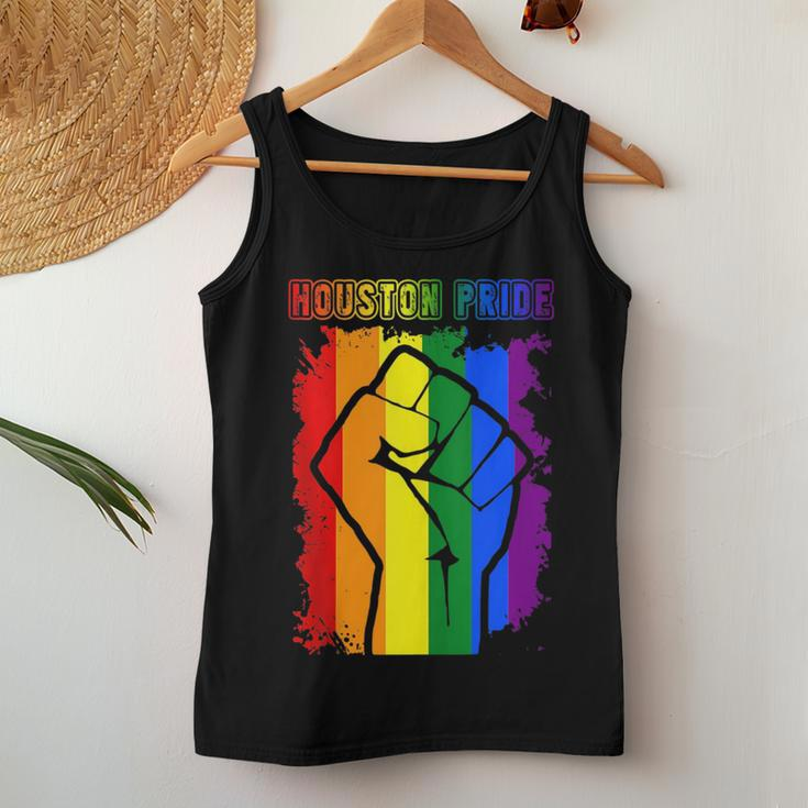 Houston Texas Lgbt Pride Month Lgbtq Rainbow Flag Women Tank Top Unique Gifts