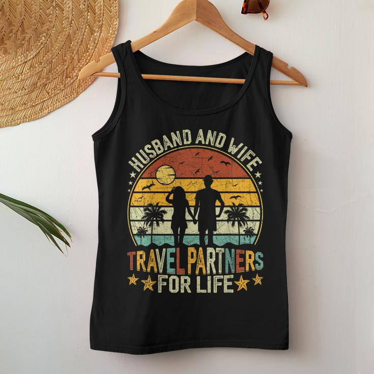 Husband And Wife Travel Partners For Life Beach Traveling Women Tank Top Basic Casual Daily Weekend Graphic Funny Gifts