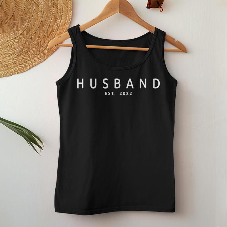 Husband Est 2022 Married Couple Wedding Wife Matching Women Tank Top Basic Casual Daily Weekend Graphic Funny Gifts