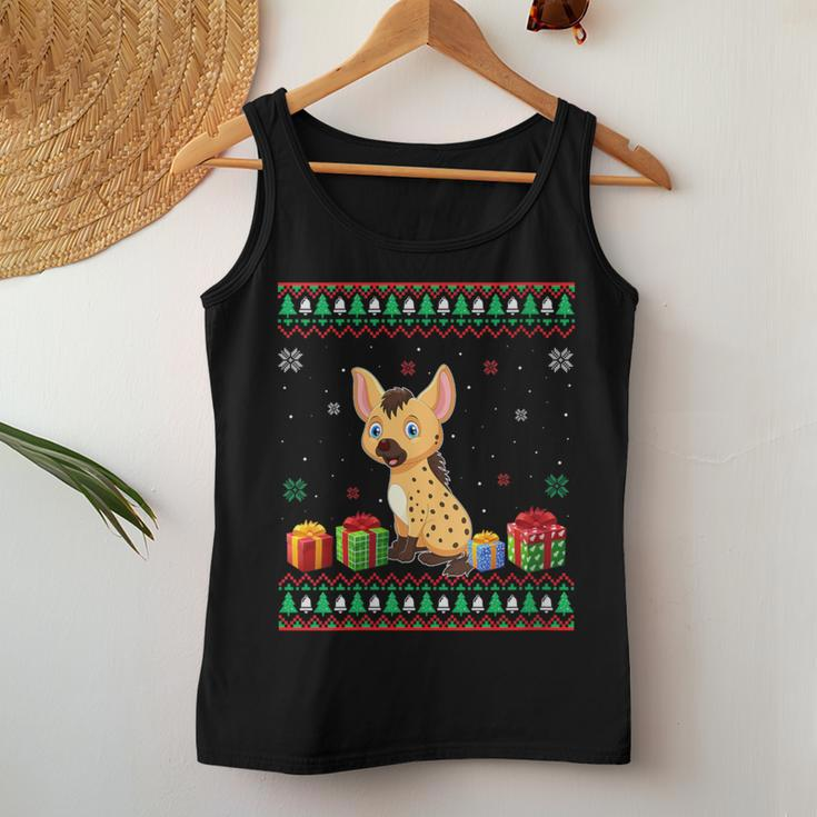 Hyena Lover Ugly Christmas Sweater Women Tank Top Unique Gifts