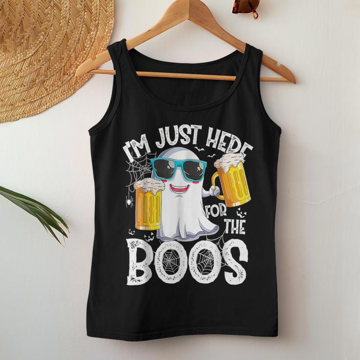 I'm Just Here For The Boos Ghost Drinking Halloween Beer Women Tank Top Unique Gifts