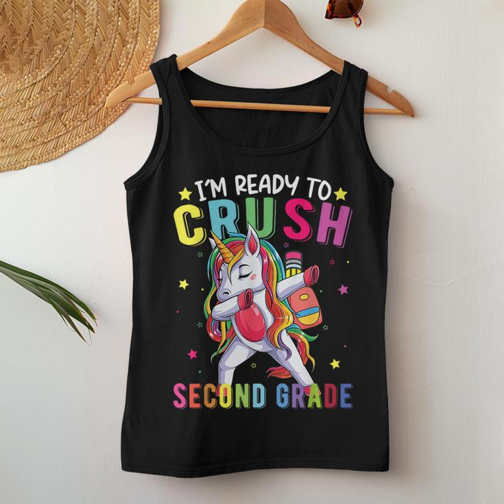 Im Ready To Crush Second Grade Unicorn Back To School Women Tank Top Weekend Graphic Personalized Gifts