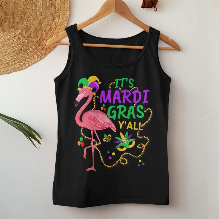 Its Mardi Gras Yall Jester Flamingo Fat Tuesday Parades Women Tank Top Unique Gifts