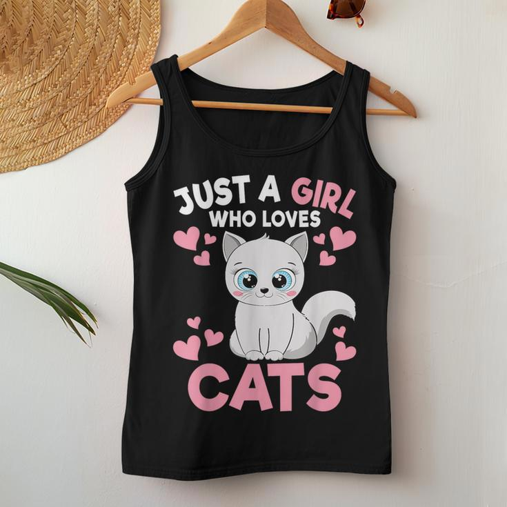 Just A Girl Who Loves Cats Cute Cat Lover Girls Toddlers Women Tank Top Personalized Gifts