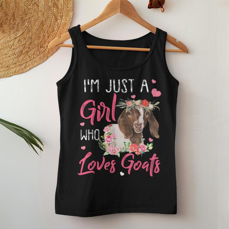 Just A Girl Who Loves Goats Goat Rancher Farm Women Women Tank Top Unique Gifts