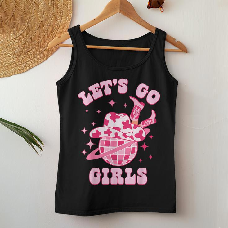 Let's Go Girls Western Cowgirl Groovy Bachelorette Party Women Tank Top Unique Gifts