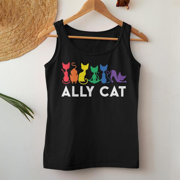 Lgbt Ally Cat Be Kind Gay Rainbow Lgbtq Women Tank Top Unique Gifts