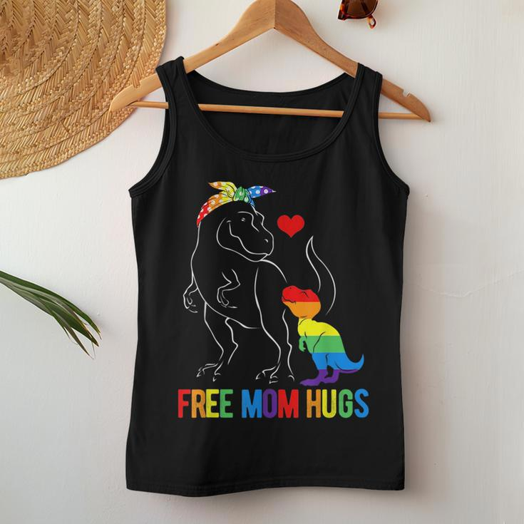 Lgbt Free Mom Hugs Dinosaur Rex Mamasaurus Ally Rainbow Flag Women Tank Top Unique Gifts