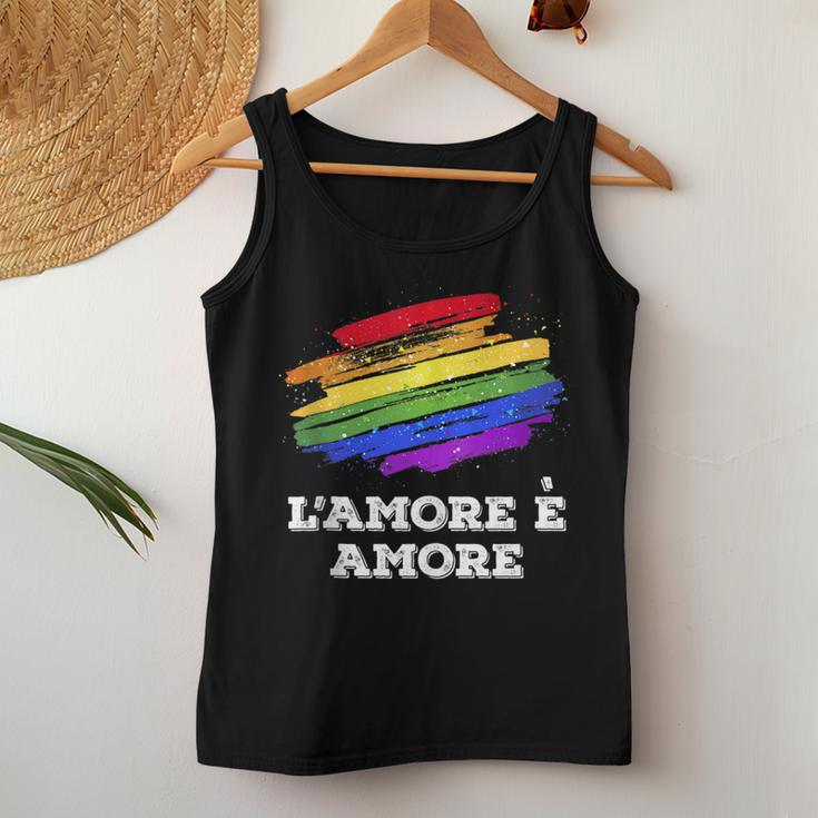 Lgbt Gay Lesbian Pride Rainbow Flag In Italian Women Tank Top Unique Gifts