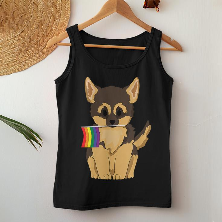 Lgbt Pride German Shepherd Dog Rainbow Flag Gay Lesbian Love Women Tank Top Unique Gifts