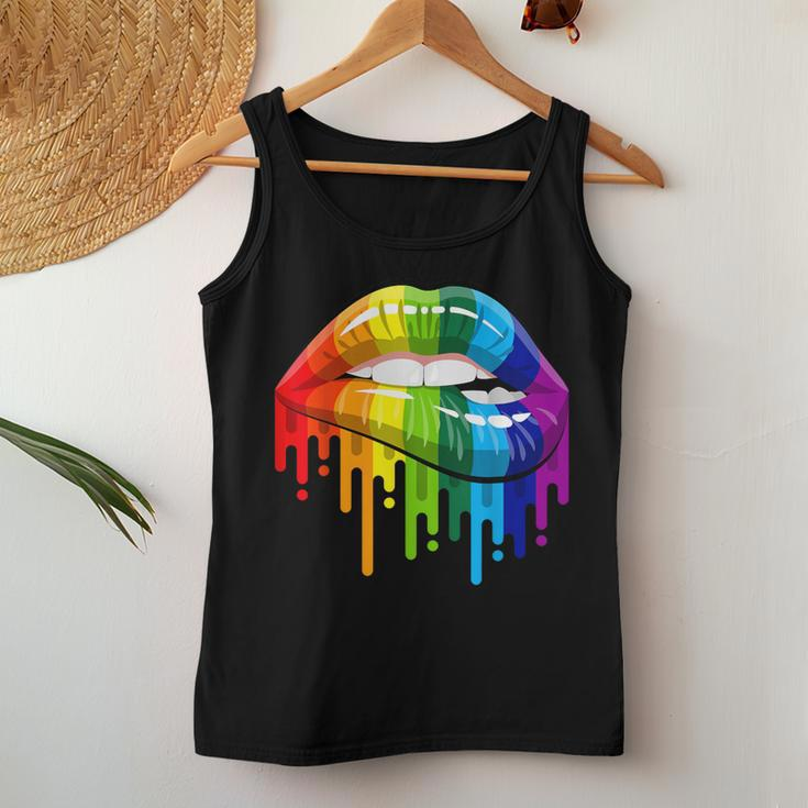 Lgbt Rainbow Lips Pride Gay Homosexual Lesbian Women Tank Top Unique Gifts
