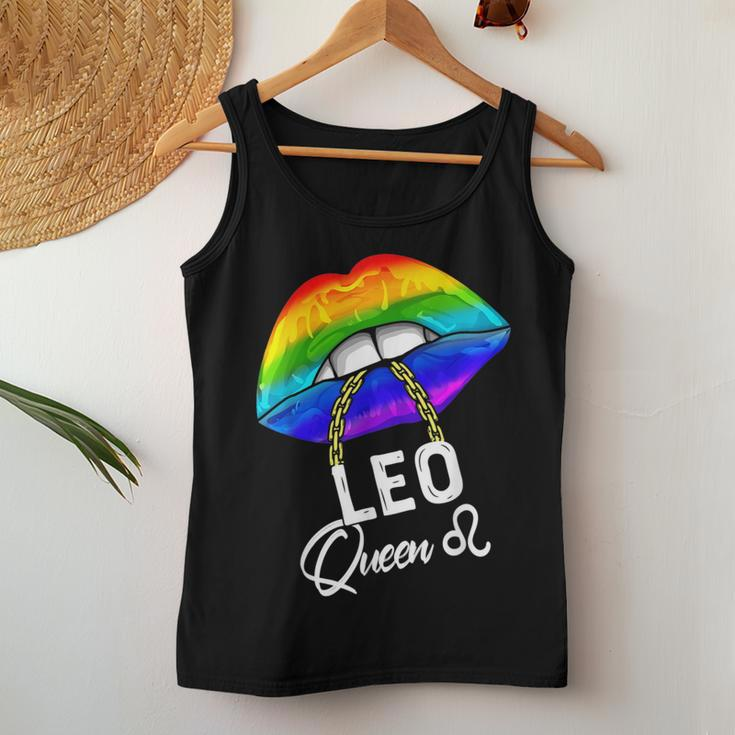 Lgbtq Leo Queen Lips Zodiac Rainbow Gay Pride Flag Lesbain Women Tank Top Unique Gifts