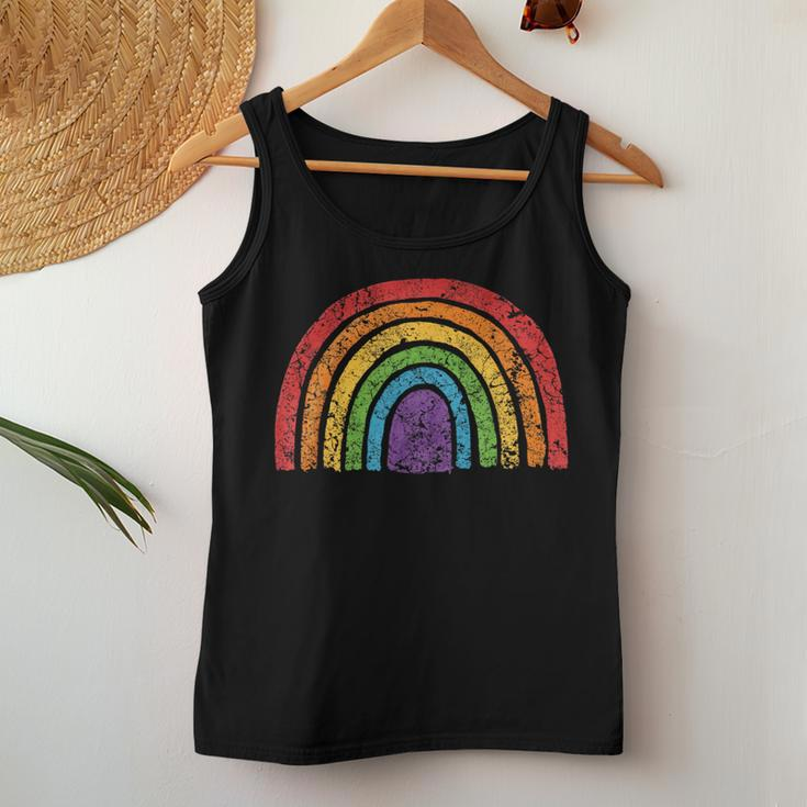 Lgbtq Rainbow Flag Gay Pride Lgbt Awareness Ally Vintage Women Tank Top Unique Gifts