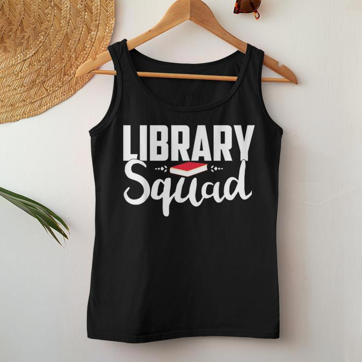 Library Squad Teacher Student Bookworm Book Lovers Librarian Women Tank Top Unique Gifts