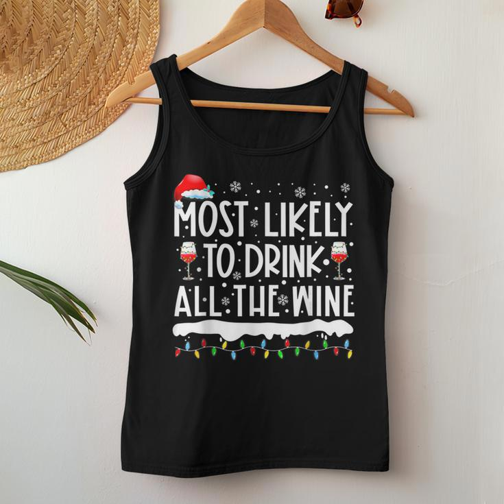 Most Likely To Drink All The Wine Family Matching Men Women Tank Top Unique Gifts