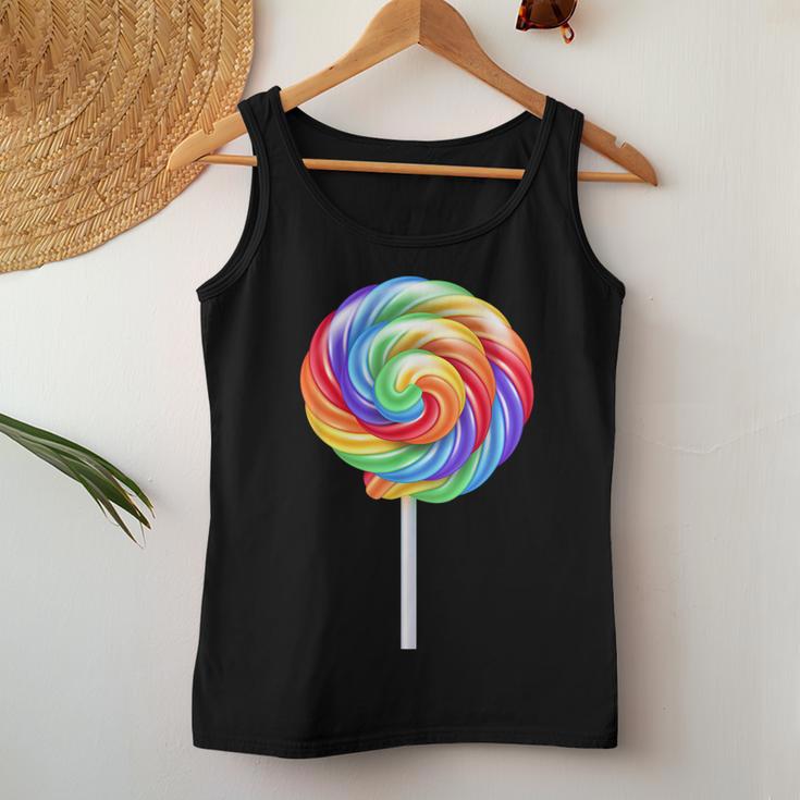 Lollipop Rainbow Sucker Candy Costume Halloween Women Tank Top Unique Gifts