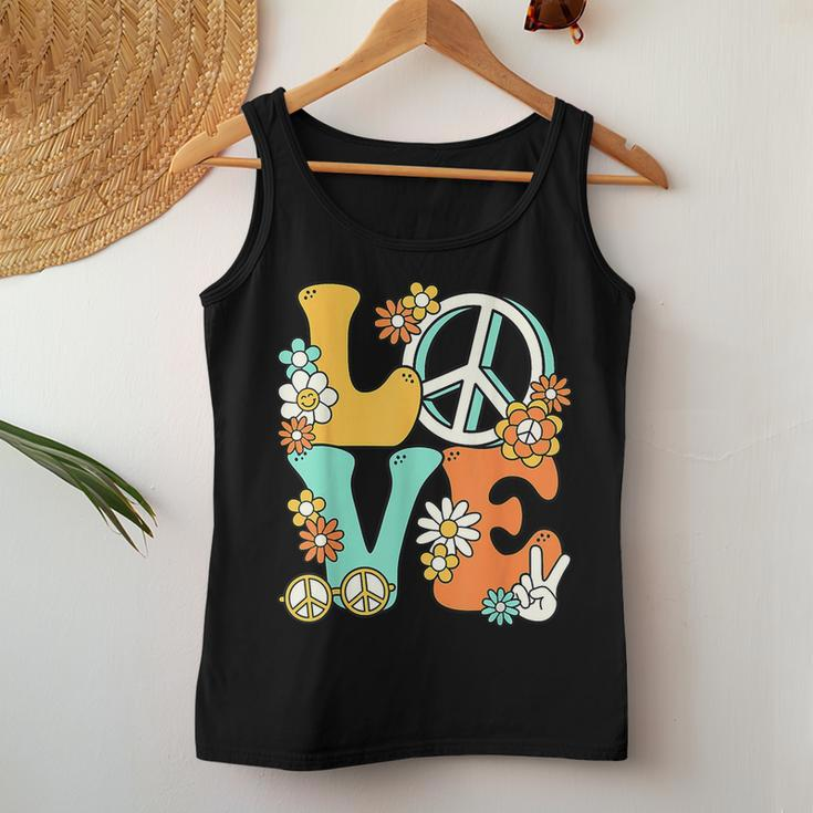 Love 60'S 70'S Party Outfit Groovy Hippie Costume Peace Sign Women Tank Top Unique Gifts