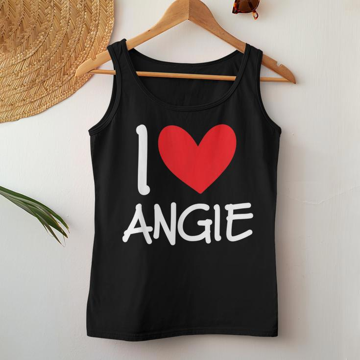 I Love Angie Name Personalized Girl Woman Bff Friend Heart Women Tank Top Unique Gifts