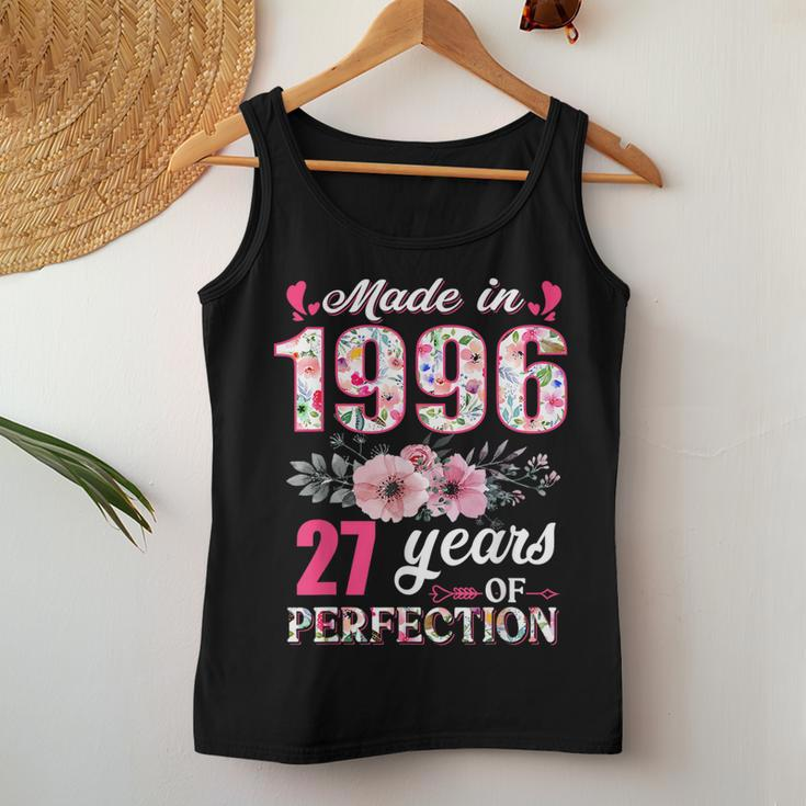 Made In 1996 Floral 27 Year Old 27 Th Birthday Gifts Women Women Tank Top Weekend Graphic Unique Gifts