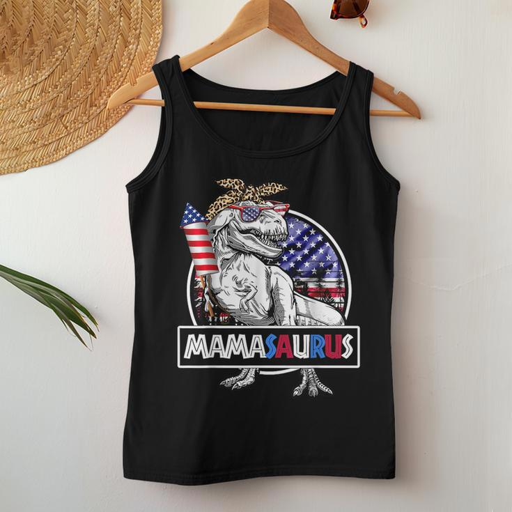 MamasaurusRex Dinosaur Mama Saurus Usa Flag 4Th Of July For Mama Women Tank Top Unique Gifts