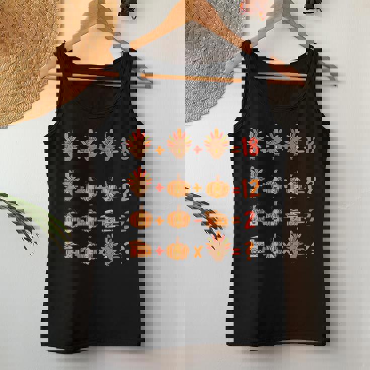 Math Teacher And Geeks Thanksgiving Kawaii Turkey Pumpkin Women Tank Top Unique Gifts