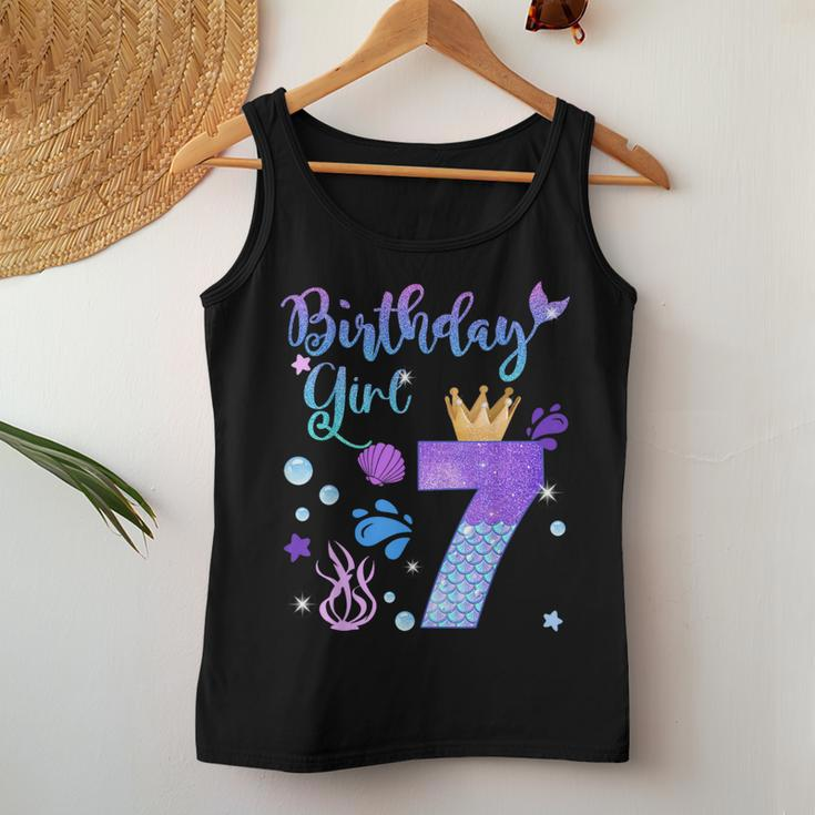 Mermaid Birthday Girl 7 Year Old Its My 7Th Bday Mermaid Women Tank Top Unique Gifts