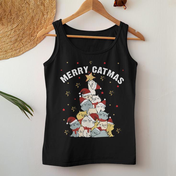 Merry Catmas Cat Mountain Christmas Tree Not Ugly Sweater Women Tank Top Unique Gifts