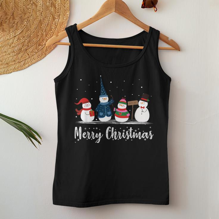 Merry Christmas Snowman Christmas Holiday Women Women Tank Top Unique Gifts