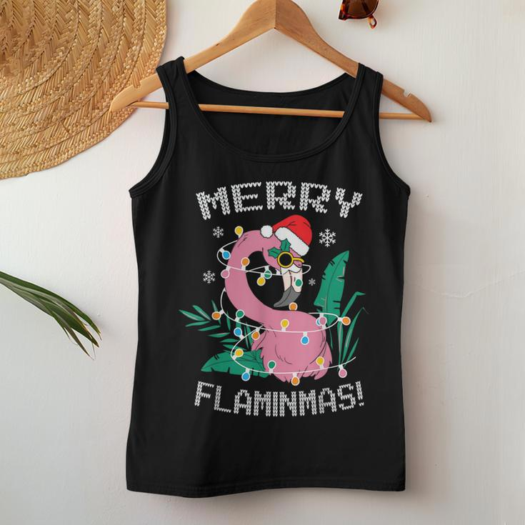 Merry Flaminmas Flamingo Lover Christmas Holiday Season Women Tank Top Unique Gifts