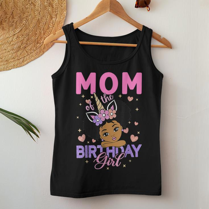 Mom Of The Birthday Girl Melanin Afro Unicorn 1St Family Women Tank Top Weekend Graphic Personalized Gifts