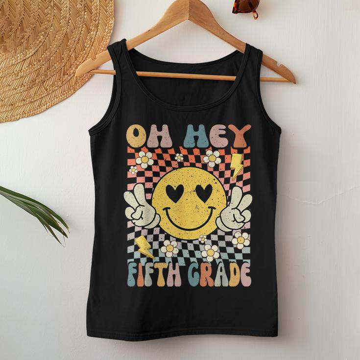 Oh Hey 5Th Grade Smile Retro Face Back To School Teacher Women Tank Top Unique Gifts